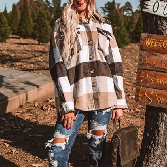 Jodifl Western Style Plaid Shirt Jacket Shacket NEW! - Picture 7 of 15